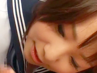 Japanese babe's hairy twat gets delightful pussy stimulation on Nippon porn tour